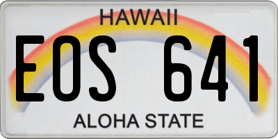 HI license plate EOS641