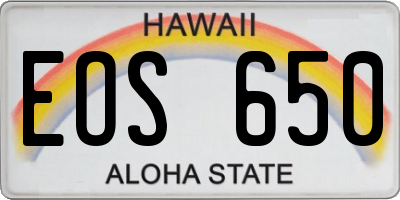 HI license plate EOS650