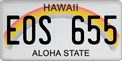 HI license plate EOS655
