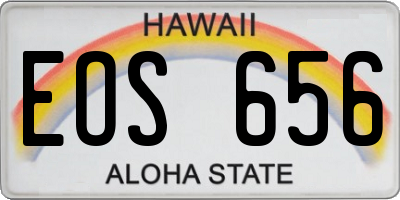 HI license plate EOS656