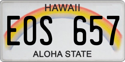 HI license plate EOS657