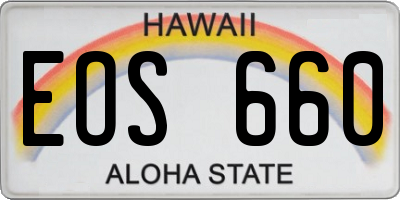 HI license plate EOS660