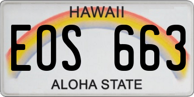 HI license plate EOS663