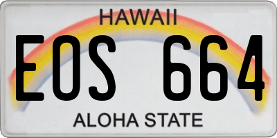 HI license plate EOS664