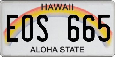 HI license plate EOS665