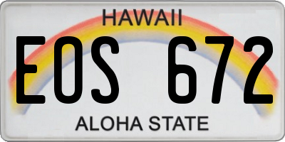 HI license plate EOS672