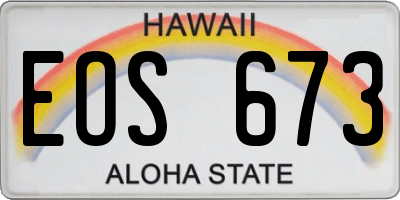 HI license plate EOS673