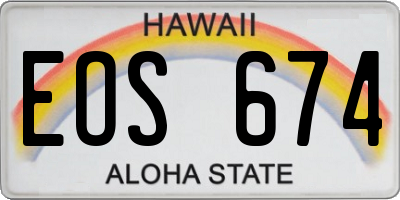 HI license plate EOS674