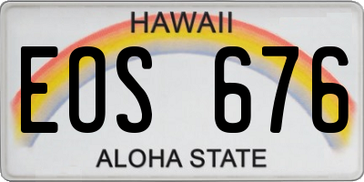 HI license plate EOS676