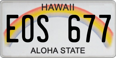 HI license plate EOS677