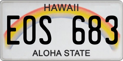 HI license plate EOS683