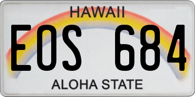 HI license plate EOS684