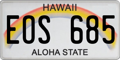 HI license plate EOS685