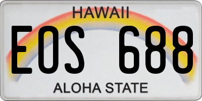 HI license plate EOS688