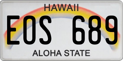 HI license plate EOS689