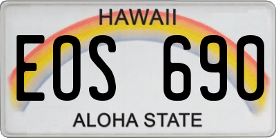 HI license plate EOS690