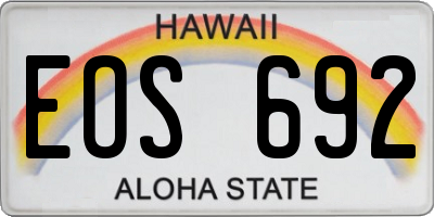 HI license plate EOS692