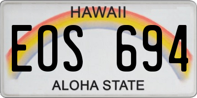HI license plate EOS694