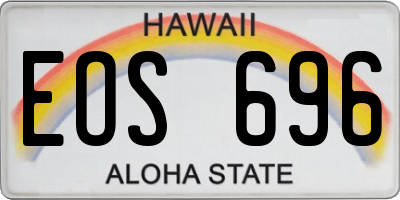 HI license plate EOS696