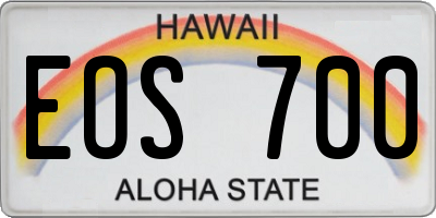 HI license plate EOS700