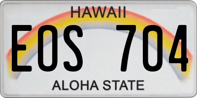 HI license plate EOS704