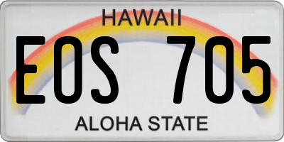 HI license plate EOS705