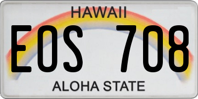 HI license plate EOS708