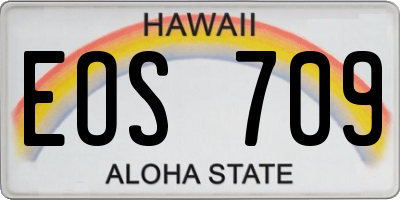 HI license plate EOS709