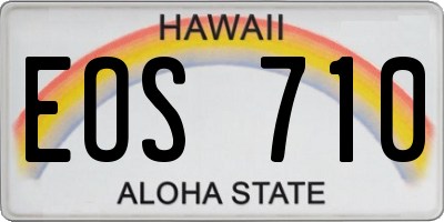 HI license plate EOS710