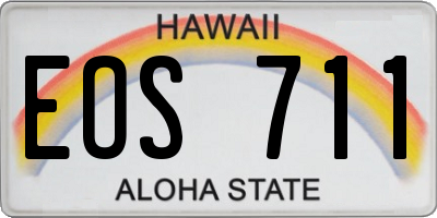 HI license plate EOS711