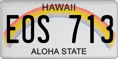 HI license plate EOS713