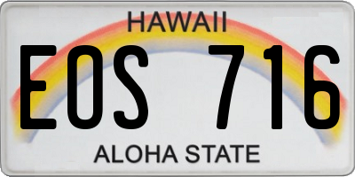 HI license plate EOS716