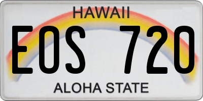 HI license plate EOS720