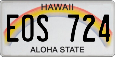 HI license plate EOS724