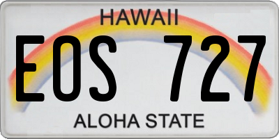 HI license plate EOS727