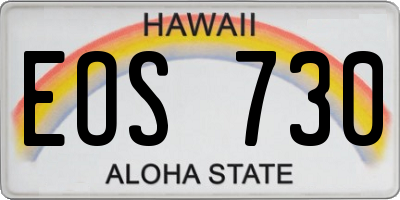 HI license plate EOS730