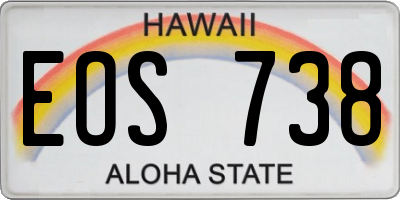 HI license plate EOS738