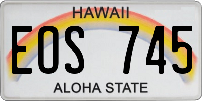 HI license plate EOS745