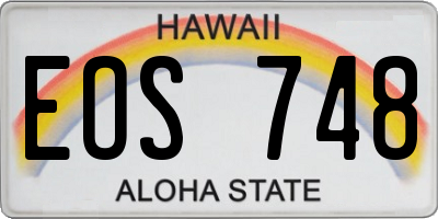 HI license plate EOS748