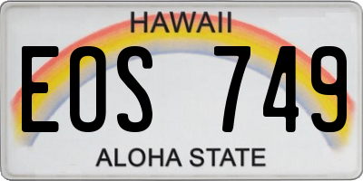 HI license plate EOS749