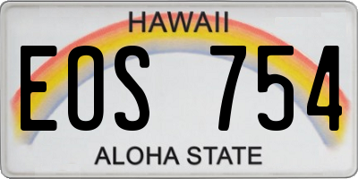 HI license plate EOS754