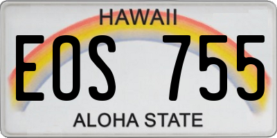 HI license plate EOS755
