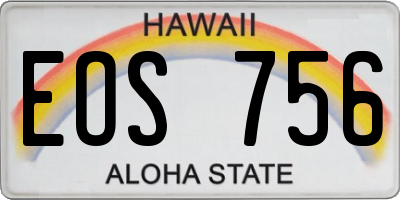 HI license plate EOS756