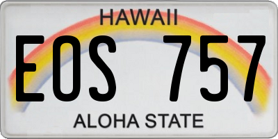 HI license plate EOS757