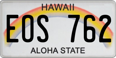 HI license plate EOS762