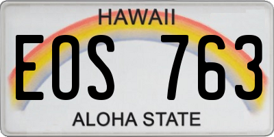 HI license plate EOS763