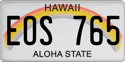 HI license plate EOS765