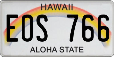 HI license plate EOS766