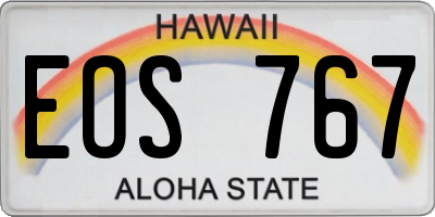 HI license plate EOS767