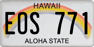HI license plate EOS771